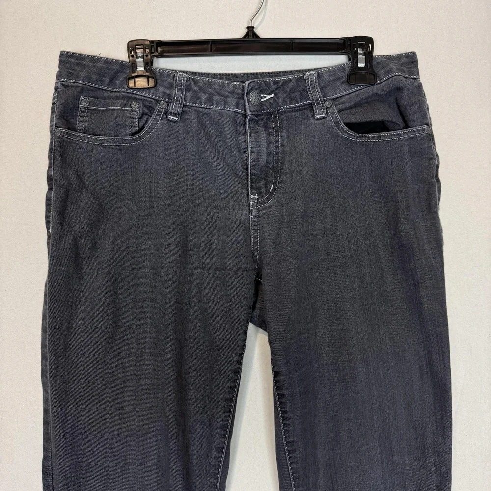 PrAna Jeans Womens 10/30 Gray Dark Wash Slim‎ Straight Mid Rise Stretch Denim